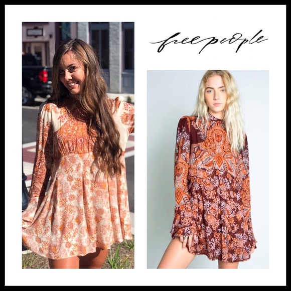 FREE PEOPLE BOHO LONG SLEEVES TUNIC DRESS NWT A2C - Picture 6 of 8